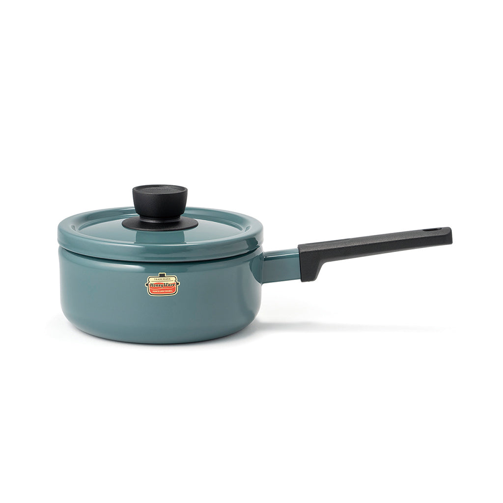 Solid 系列 琺瑯鋼單柄連蓋湯鍋 18cm 煙燻藍色