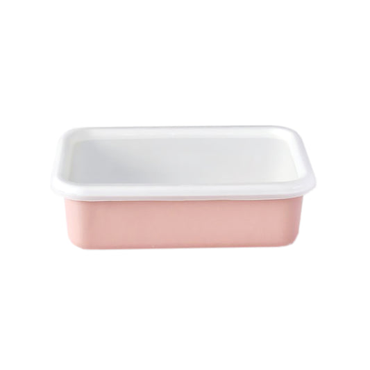 Cotton 系列 琺瑯鋼烘焙保鮮食物盒 粉紅色 175x115x55mm  | 抗菌、不染色