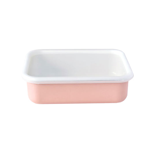 Cotton 系列 琺瑯鋼烘焙保鮮食物盒 粉紅色 200x160x60mm  | 抗菌、不染色