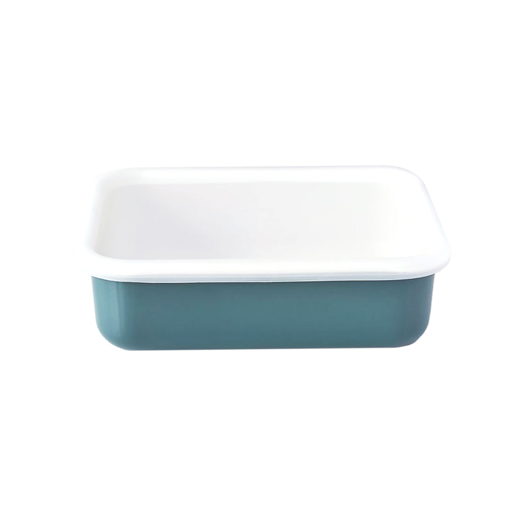 Cotton 系列 琺瑯鋼烘焙保鮮食物盒 煙燻藍色 200x160x60mm  | 抗菌、不染色